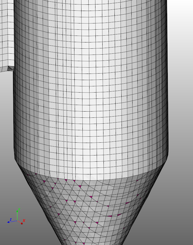 Mesh colored by small cell, with snapping